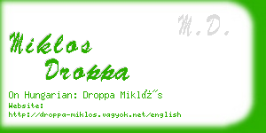 miklos droppa business card